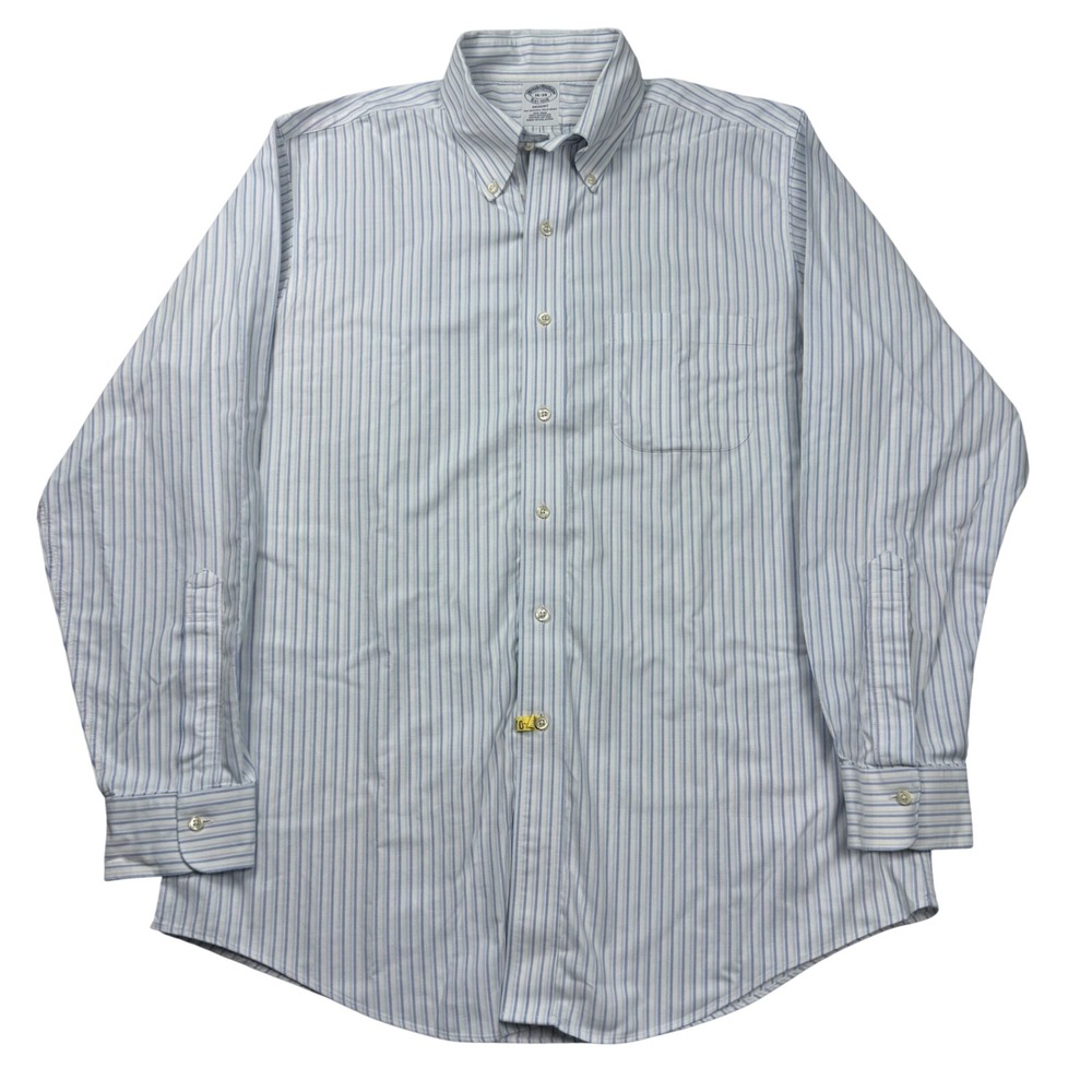 Brooks Brothers Regent Non-Iron Shirt 16-34 Blue White Stripe Supima Cotton